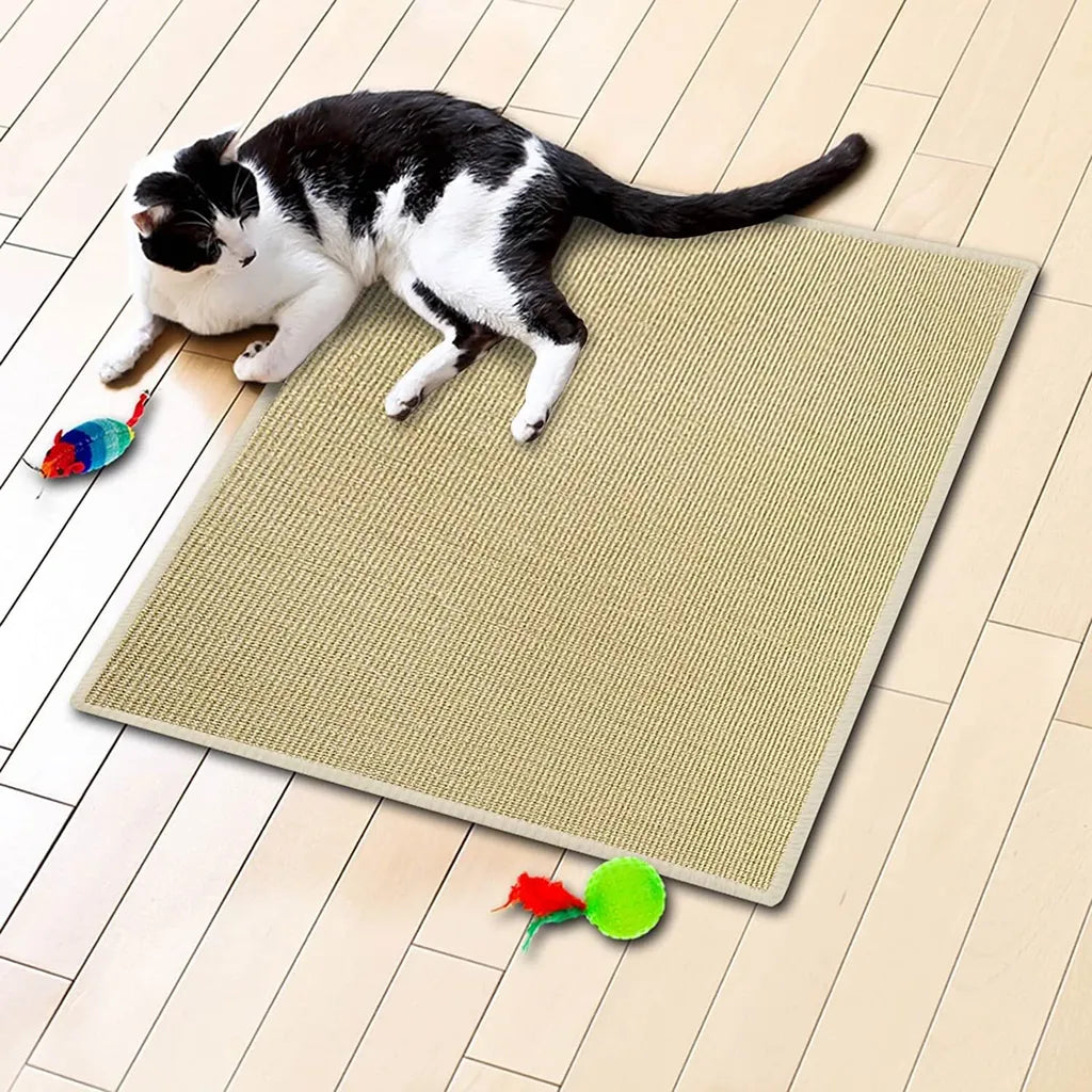  Sisal-Kratzteppich Für Katzen Widerstandsfähig Viele Farben & Größen 100 X 100 Cm Ivory