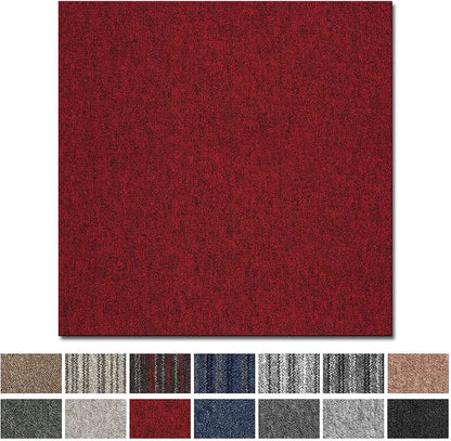  Teppichfliesen Vienna Selbstliegend Schlingenpol 50x50 Cm Rot 15