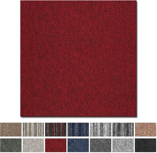  Teppichfliesen Vienna Selbstliegend Schlingenpol 50x50 Cm Rot 15
