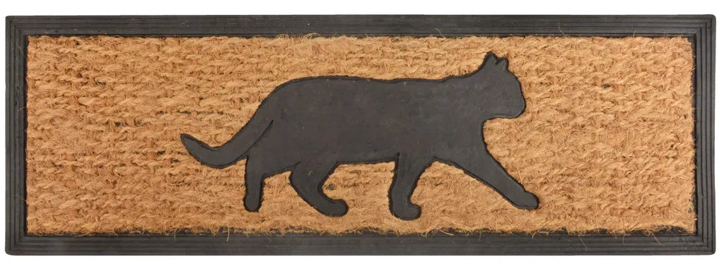 Esschert Design Stufenfußmatte Gummi/Kokos Katze; RB170