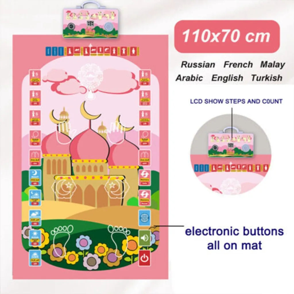  Ramadan Gebetsmatte Elektronischer Interaktiv Gebetsteppich Für Kinder Decke (Lila)