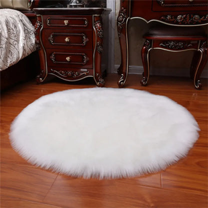  Hochflor Shaggy Teppich Schlafzimmer Ø30cm Pflegeleichte Weiß Rund Teppich Hochflorteppiche