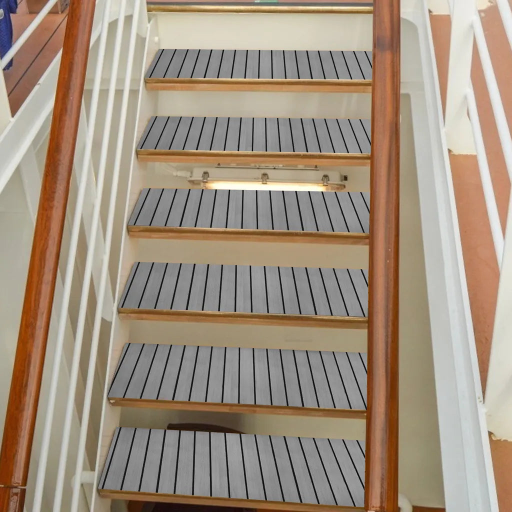  Lospitch Bodenbelag Matte Deck Teppich EVA Schaum Teak Yacht Selbstklebend Fußboden Deck Matte Grau 240x90cm