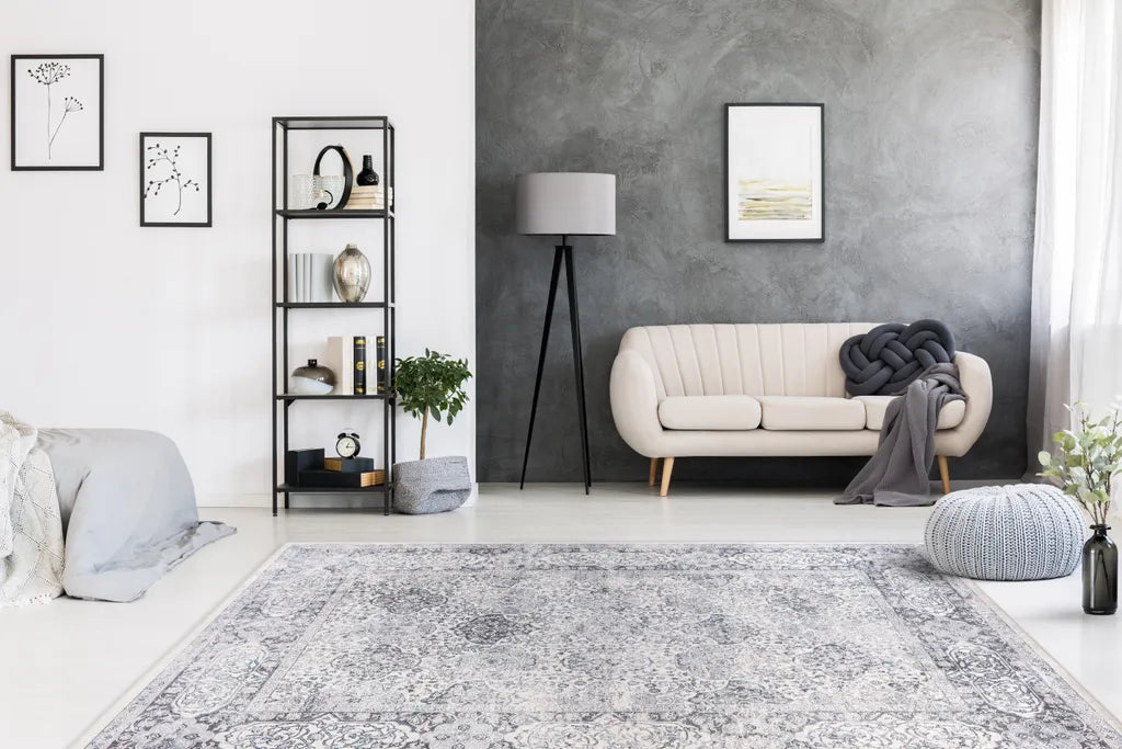  Kayoom - Kurzflor Teppich Rhodin 1025 Grau Grösse: 160cm X 230cm