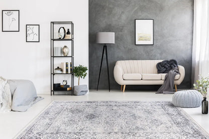  Kayoom - Kurzflor Teppich Rhodin 1025 Grau Grösse: 160cm X 230cm