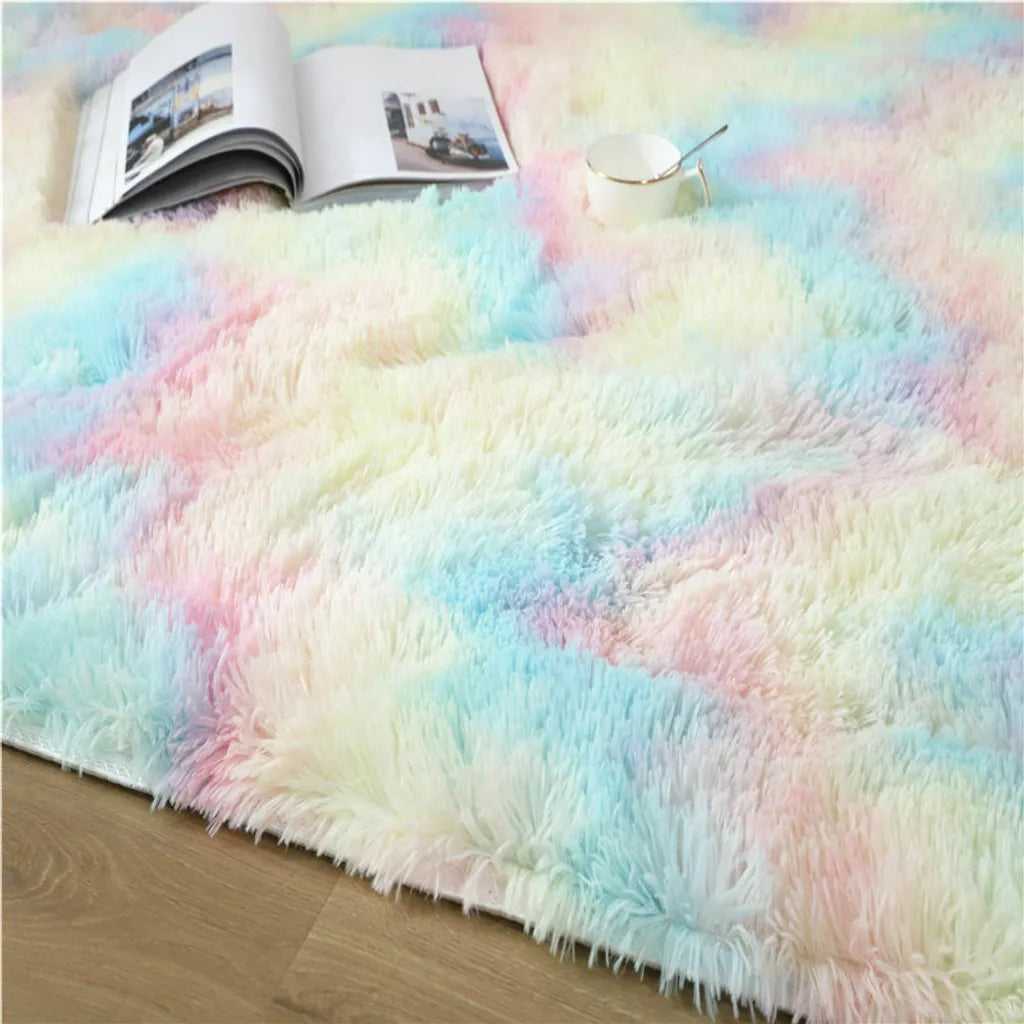  Regenbogen Übergroße Flauschige Teppiche 120*160cm Shaggy Area Rug Esszimmer Schlafzimmer Teppich Bodenmatte