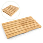  COSTWAY Faltbare Badematte Bambus Rutschfeste Duschmatte Tragbar Bodenmatte Für Badezimmer Spa Schwimmen & Pool 59,5x34,5cm