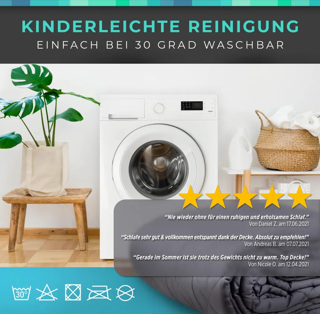  Comodo Gewichtsdecke Kinder - Therapiedecke 3,2kg - 104x152 Cm - Weighted Blanket - 100% Baumwolle - Für Stressabbau & Angstzustände - Mit Tasche