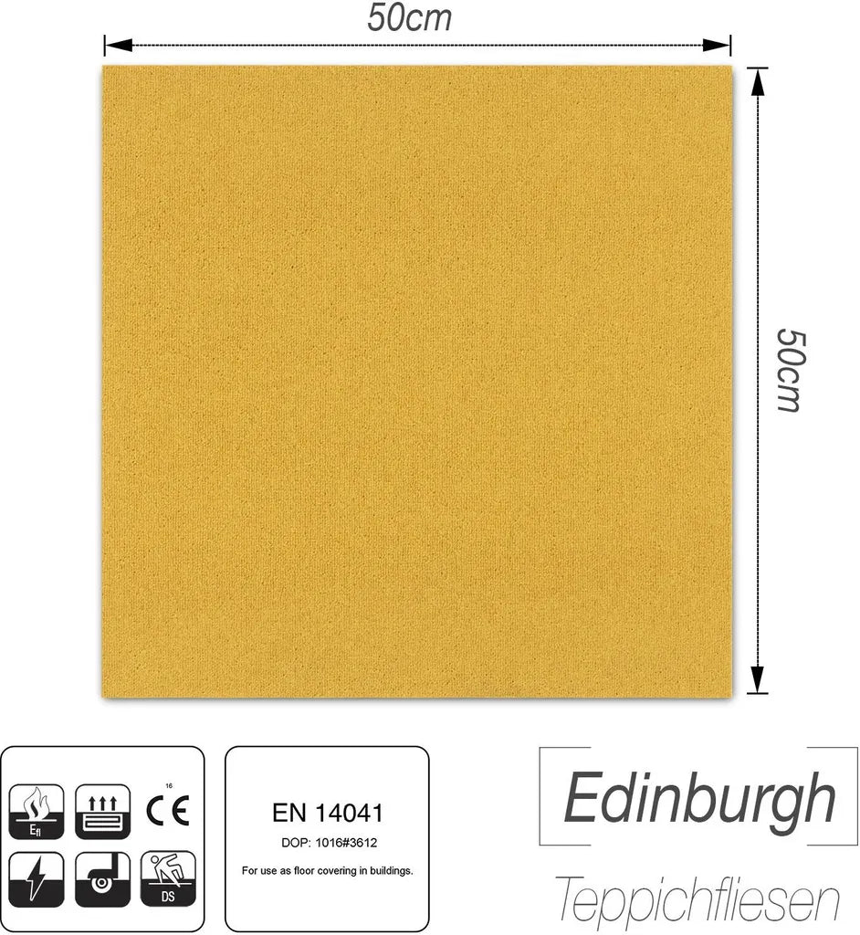  Teppichfliese Edinburgh 50 X 50 Cm Gelb EDG135F05