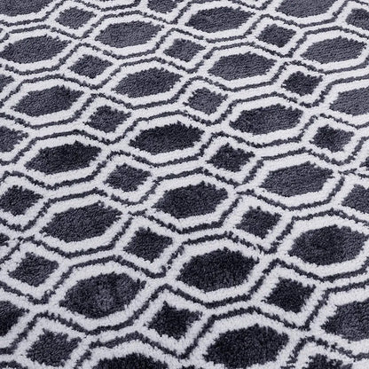  Teppich Auf Maß Casablanca Anthrazit / Schwarz 100x200 Cm