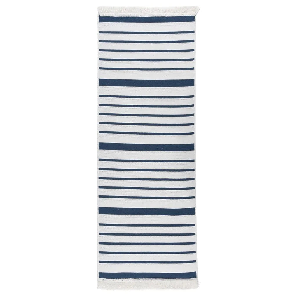  VidaXL Teppich Marineblau 100x300 Cm Baumwolle