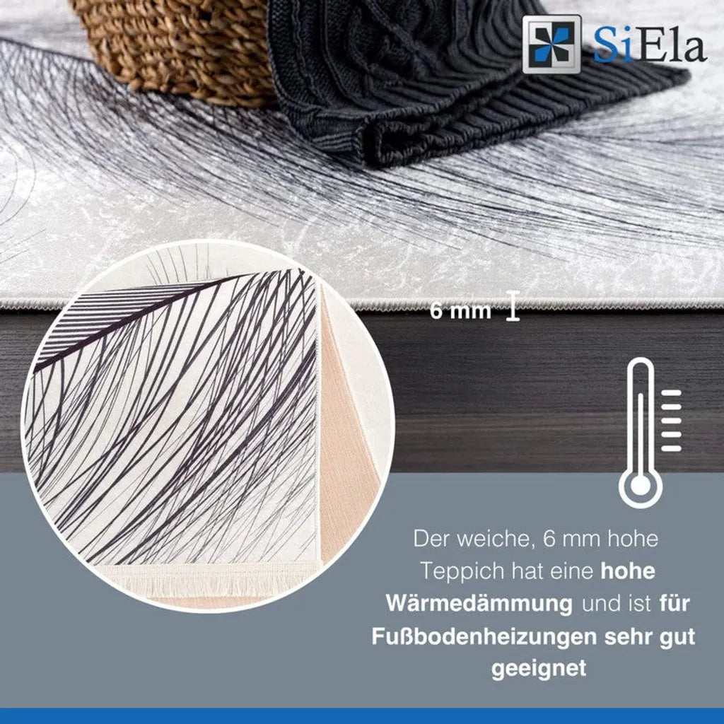  TEPPIA TEPPICH Wohnzimmer Teppich Schlafzimmer Teppich Premium-1714: Weiss / 180x280