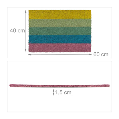  Relaxdays Fußmatte Kokos Regenbogen