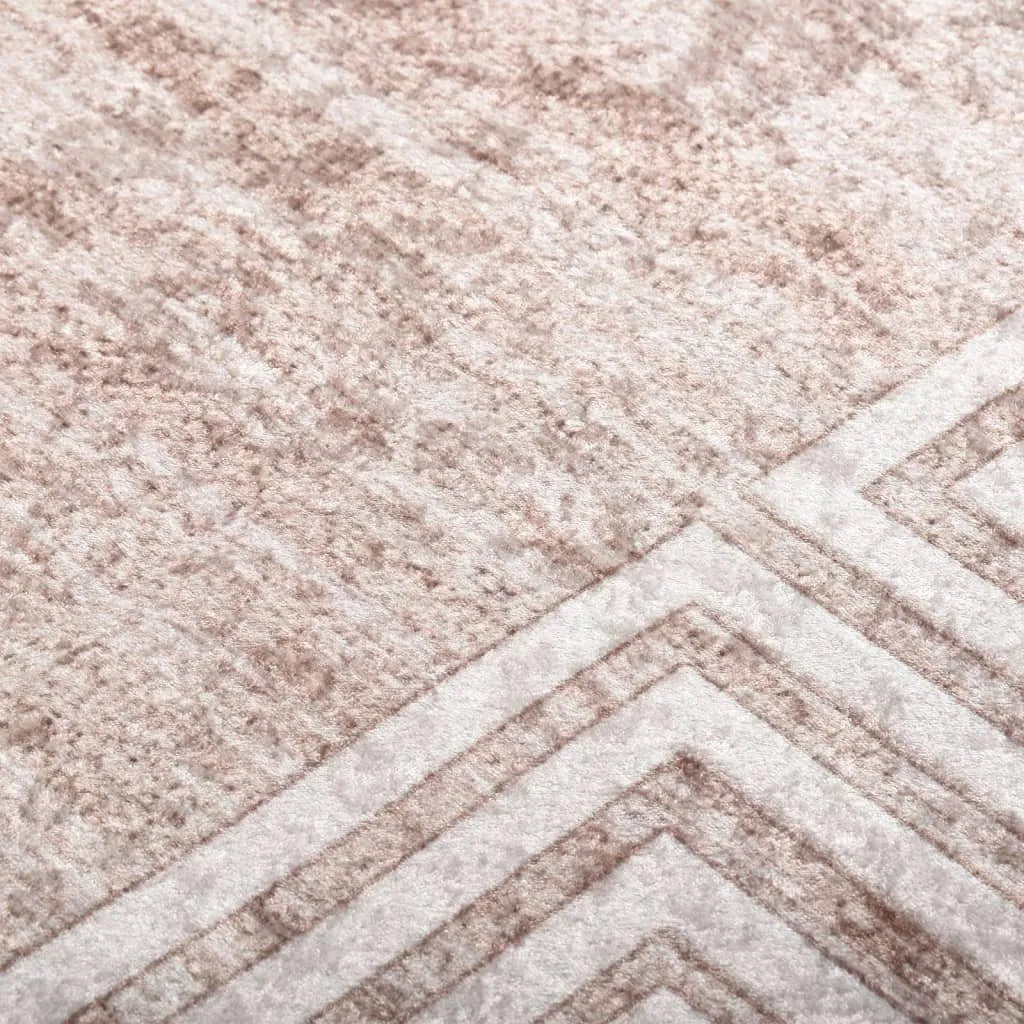  VidaXL Teppich Waschbar 160x230 Cm Beige Rutschfest