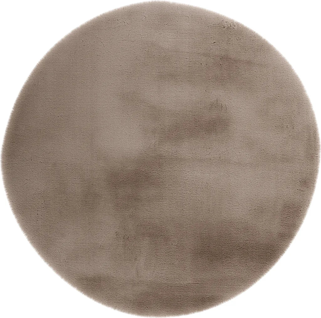 Kayoom - Hochflor Teppich Rabbit Light 525 Taupe Grösse: Ø 160cm RUND