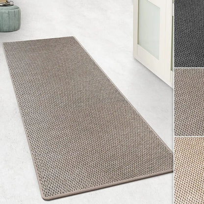  Teppich Läufer Kalkutta Sisaloptik Tiger-Eye-Design Wohnteppich Flurläufer Taupe 66x200 Cm