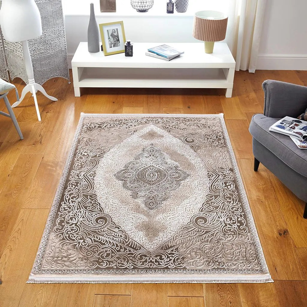  Festival Astana Teppich Rechteckig Höhe 11mm Orient Optik Beige 102IA Wohnzimmer 200 X 290