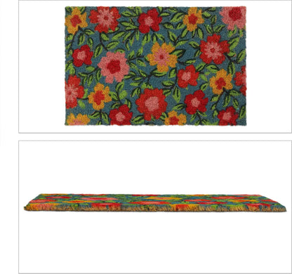  Relaxdays Fußmatte Kokos Blüten