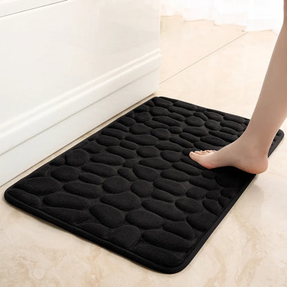  Rutschfeste Badematte Badteppiche 50 X 80 Cm, Badezimmerteppich Mit Memory Foam, Badezimmerteppich Duschvorleger Duschteppich Für Badewanne, Dusche, Badezimmer,Schwarz