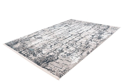  Kayoom - Hochflor Teppich Akropolis 125 Grau / Blau Grösse: 200cm X 300cm