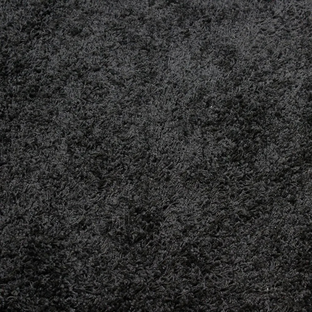  Merinos Shaggy Plus Black Hochflor Rund, Größe:120 X 120 Cm