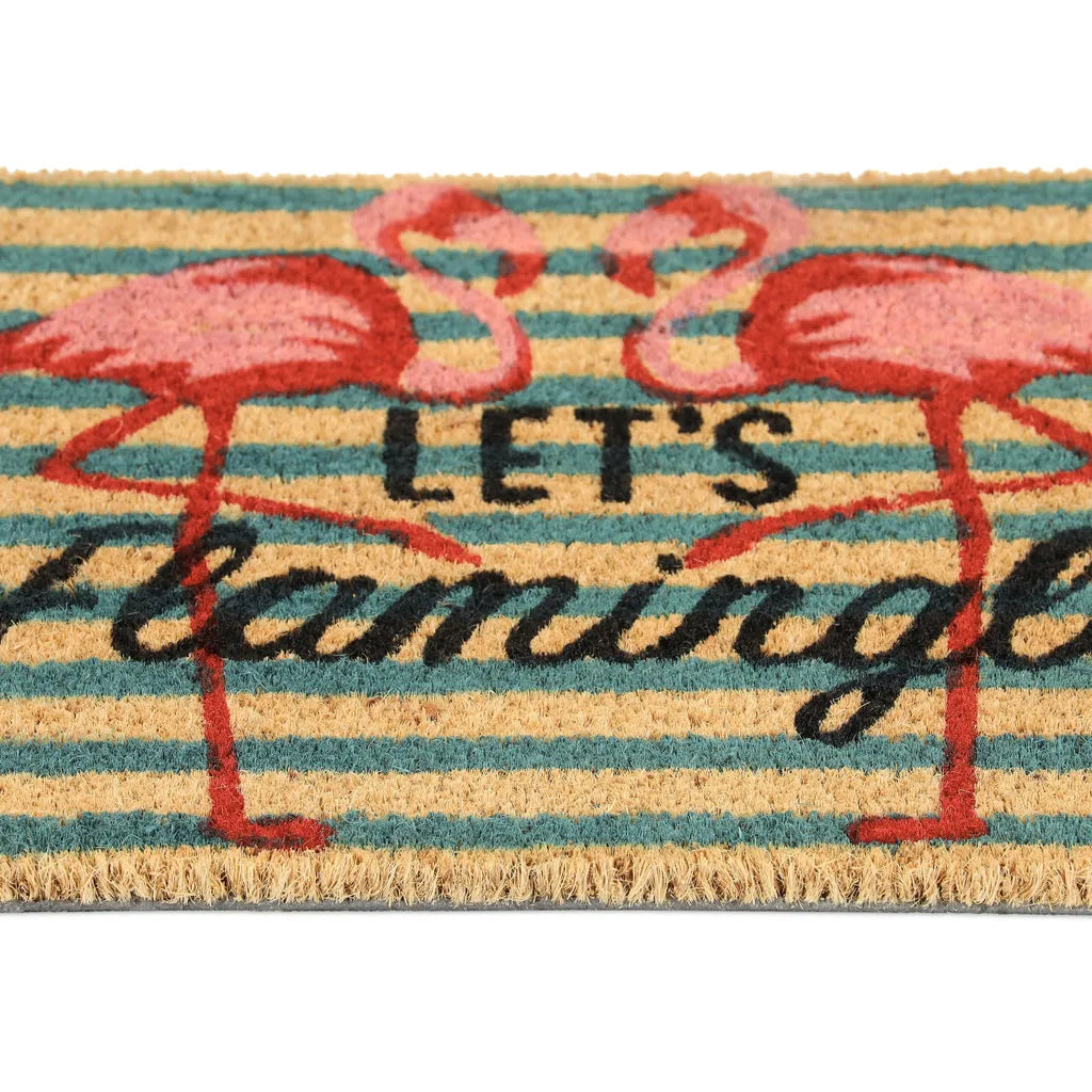  Relaxdays Kokos Fußmatte Mit Flamingos