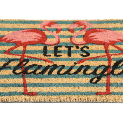  Relaxdays Kokos Fußmatte Mit Flamingos