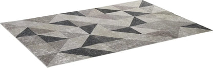  HOMCOM Teppich Im Trenddesign Moderner Teppich Mit Geometrischen Formen Für Wohnzimmer Schlafzimmer Küche Polyester Grau+Schwarz+Weiß 160 X 230 Cm
