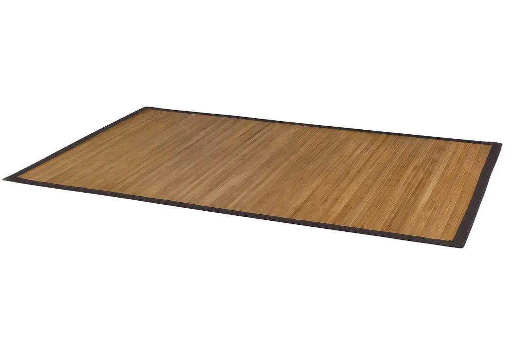  Bambusteppich NATURALIS 120x180cm, 17mm Stege Und Breite Braune Bordüre, Farbe: Caramel