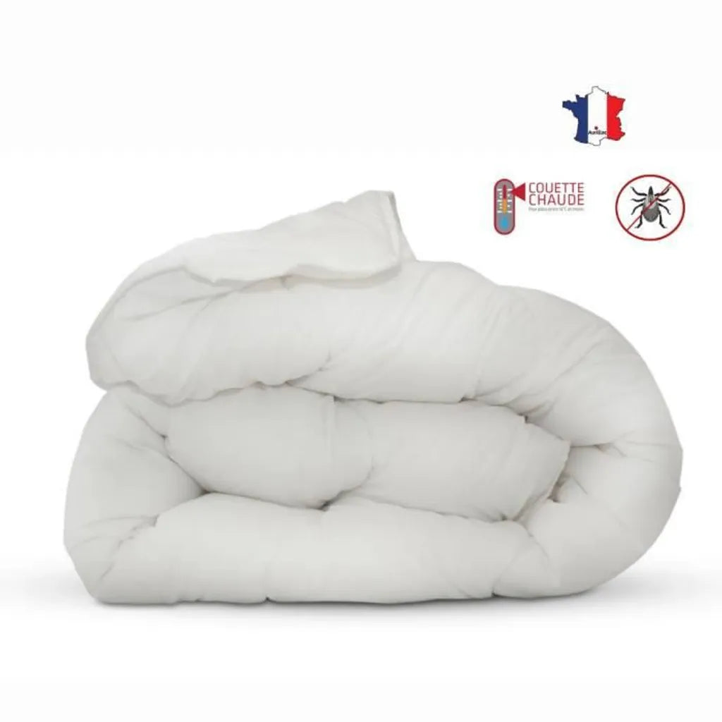  Anti-Milben-Bettdecke - 200 X 200 Cm - Warm - 400 G/m² 2 Personen - Weiß - ABEIL