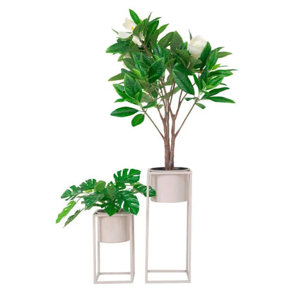  House Nordic 2-tlg. Blumentopf-Set Lena Grau-Beige