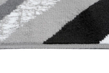  Läufer Teppich Meterware Flur Brücke Wohnzimmer Schlafzimmer Kurzflor Modern Design Meliert Grau Weiß Schwarz 80 X 190