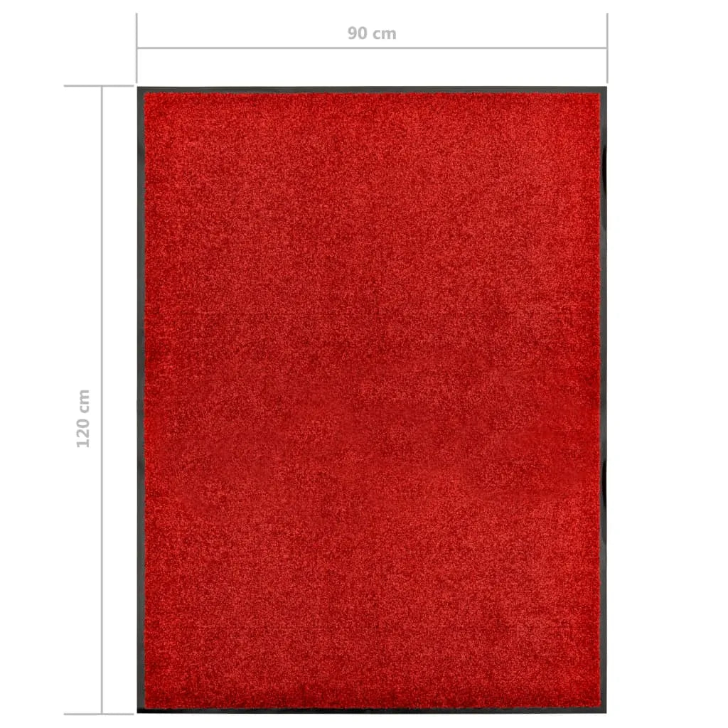  VidaXL Fußmatte Waschbar Rot 90x120 Cm