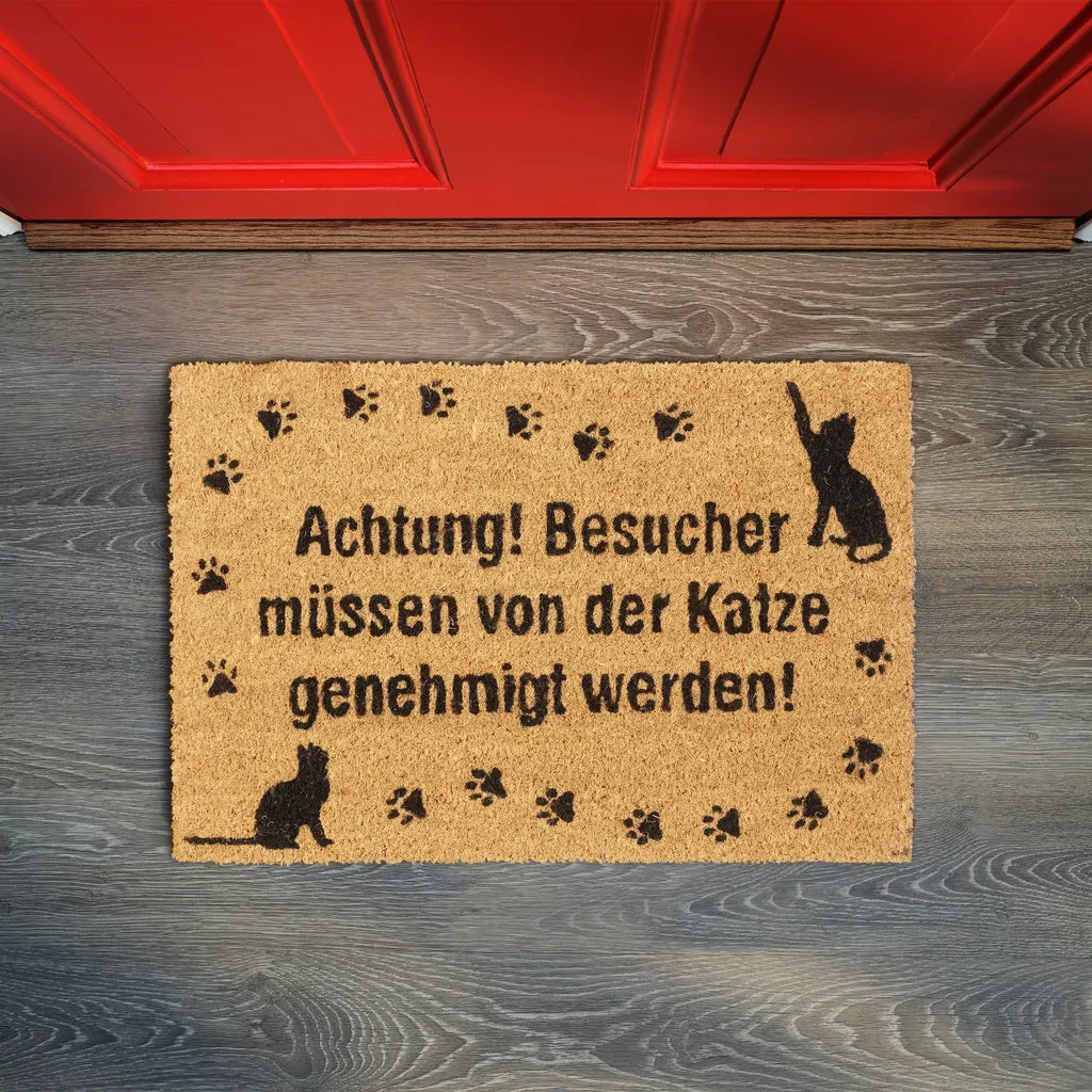  Relaxdays Fußmatte Kokos Katze