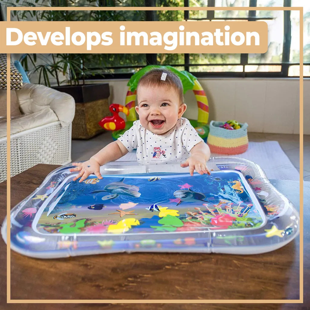  Baby Wassermatte Aufblasbare Wasserspielmatte XXL Sensorisches Spielzeug Kleinkinder Wasserspiel Bodenmatte Wachstum Aktivität Tool Bauchzeit Retoo
