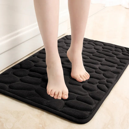  Rutschfeste Badematte Badteppiche 50 X 80 Cm, Badezimmerteppich Mit Memory Foam, Badezimmerteppich Duschvorleger Duschteppich Für Badewanne, Dusche, Badezimmer,Schwarz