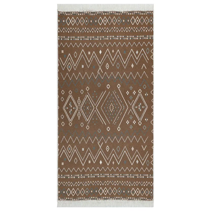  VidaXL Teppich Beige Und Blau 100x200 Cm Baumwolle