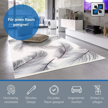  TEPPIA TEPPICH Wohnzimmer Teppich Schlafzimmer Teppich Premium-1714: Weiss / 180x280