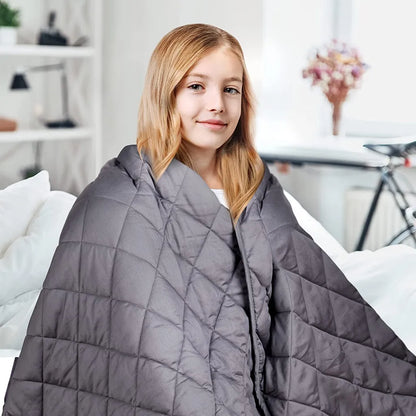  Comodo Gewichtsdecke Kinder - Therapiedecke 3,2kg - 104x152 Cm - Weighted Blanket - 100% Baumwolle - Für Stressabbau & Angstzustände - Mit Tasche