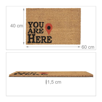  Relaxdays Fußmatte Kokos "You Are Here"