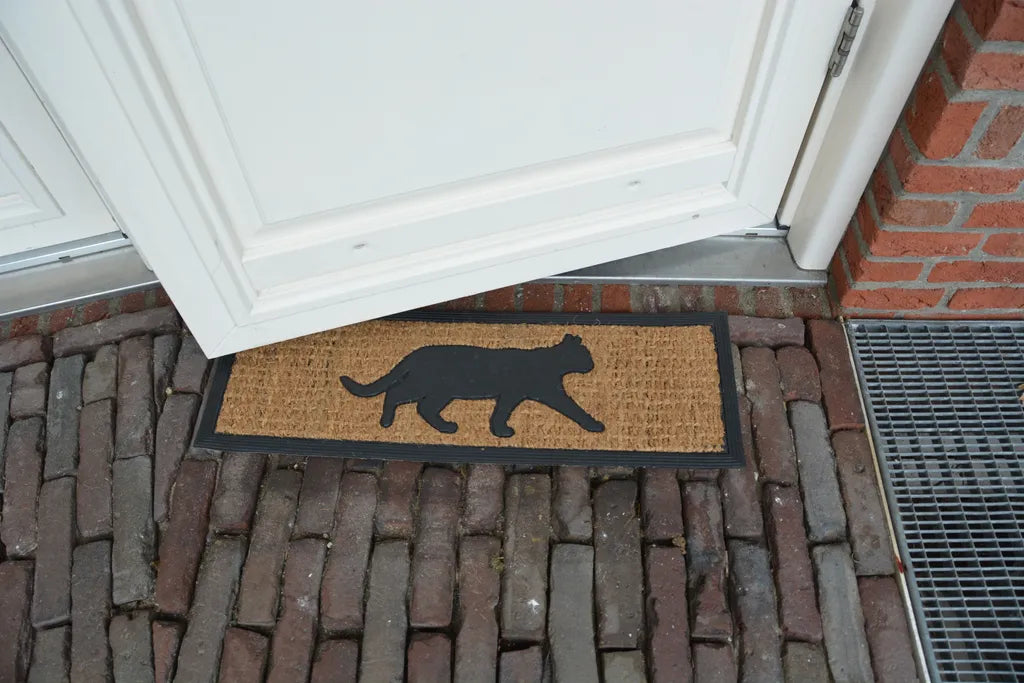  Esschert Design Stufenfußmatte Gummi/Kokos Katze; RB170