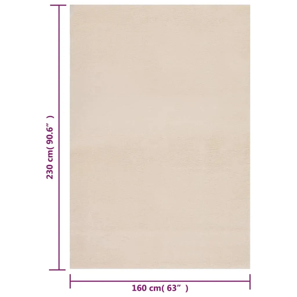  VidaXL Teppich Shaggy Waschbar Weich 160x230 Cm Rutschfest Beige