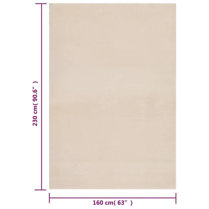  VidaXL Teppich Shaggy Waschbar Weich 160x230 Cm Rutschfest Beige