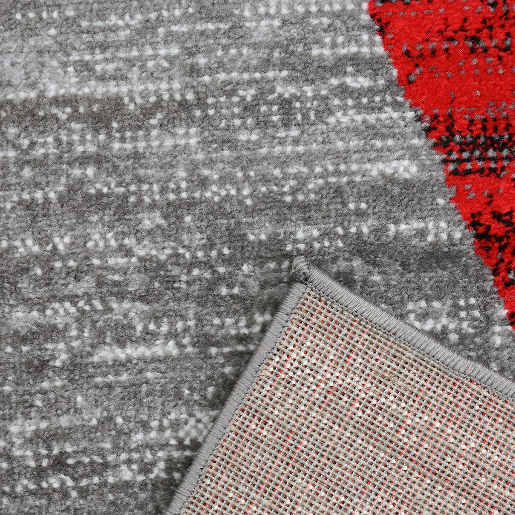  Milano9121 Rot Trendiger Kurzflor Teppich, Sternmuster, Maße:120x170 Cm