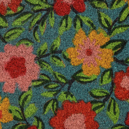  Relaxdays Fußmatte Kokos Blüten