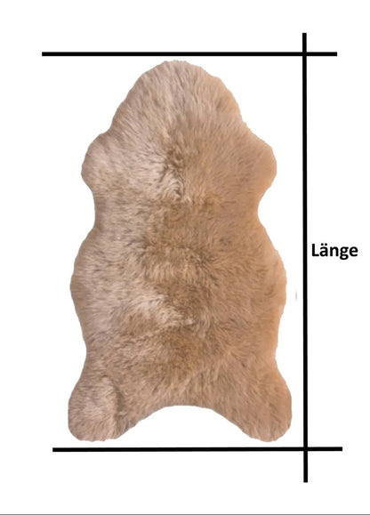  Walexo Schaffell Lammfell Läufer Naturfell Öko Gegerbt (110-120 Cm, CAPPUCCINO)