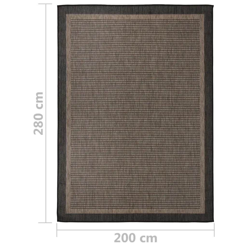  VidaXL Outdoor-Teppich Flachgewebe 200x280 Cm Dunkelbraun