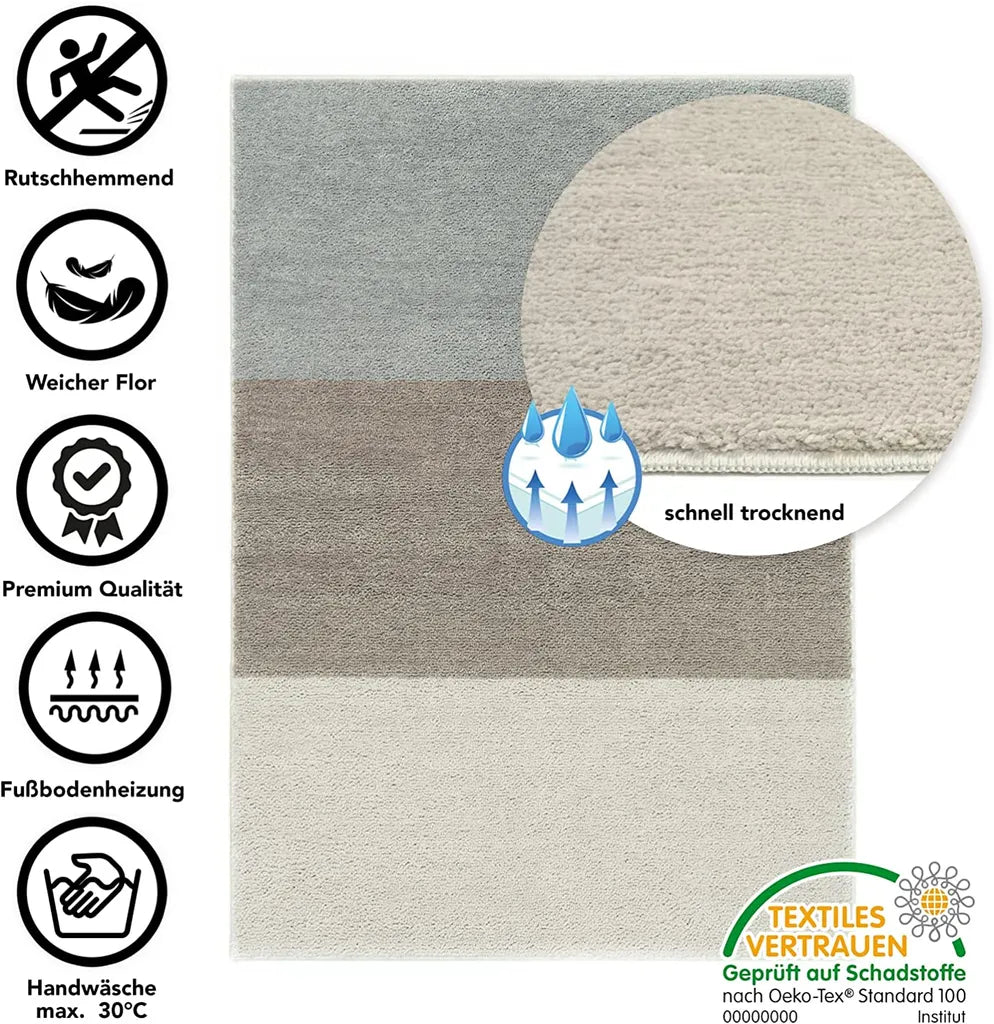  Badematte Horizont Silbergrau/Taupe/Grau 60 X 90 Cm