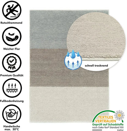  Badematte Horizont Silbergrau/Taupe/Grau 60 X 90 Cm