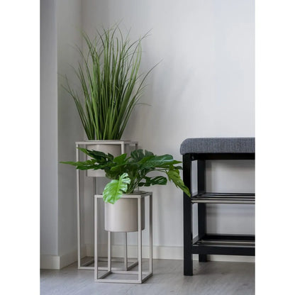  House Nordic 2-tlg. Blumentopf-Set Lena Grau-Beige